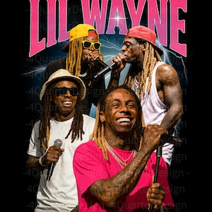 Lil Wayne Shirt Design PNG | Tha Carter Tour 2025 T-Shirt | Hot Boys Shirt Png | Hip Hop Concert Merch | Vintage Lil Wayne PNG 300 DPI