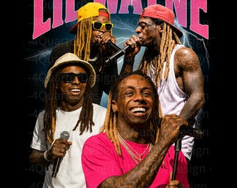 Diseño de camiseta de Lil Wayne PNG / Camiseta de la gira de Tha Carter 2025 / Camiseta de chicos populares Png / Merchandising de conciertos de hip hop / Lil Wayne vintage PNG 300 DPI