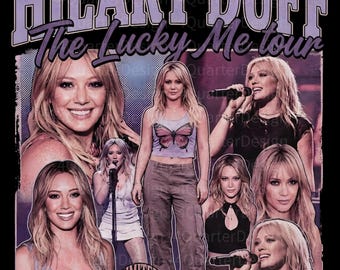 Hilary Duff Tour 2026 PNG, Concert T-Shirt Design, Hilary Duff Lucky Me Tour 2026 PNG, Sing To Me Paolo Tee, Lizzie McGuire Movie File
