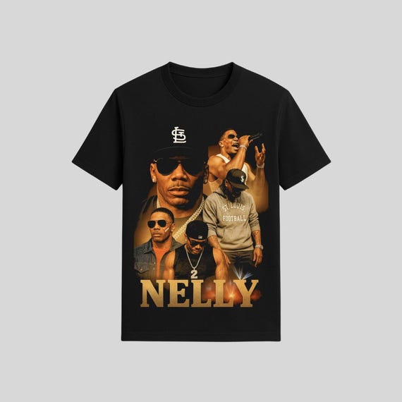 ☆Nelly☆ Hiphop G-rap NELLY T-shirt Design PNG. Rap, Rapper, Hip-hop, Retro 90s