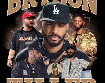 Bryson Tiller PNG Shirt Design. PNG Digital 4500x5100 px. Hiphop, Rap, 90s Vintage, Bootleg Tee. Instant Download And Ready To Print.