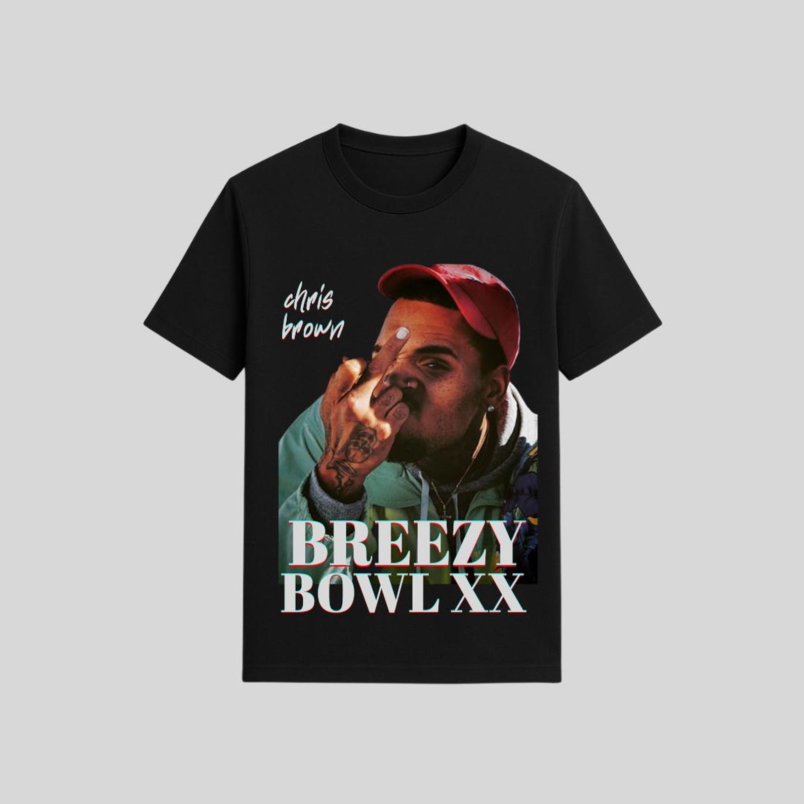 Chris Brown Middle Finger Vintage Png, Chris Brown Breezy Bowl XX Tour ...