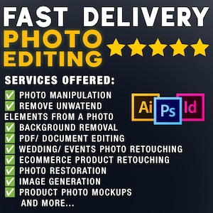 High Quality Photo Editing Services: Image Retouching, Background Removal