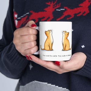 Brown Cat Ceramic Mug, Cute Feline Friends Coffee Cup, Cat Lovers Gift, 11oz Tea Mug, Adorable Animal Lover Gift, Kitty Cat Mug, Purr-fect
