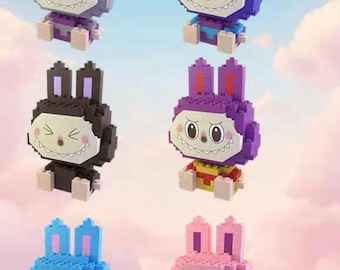 Monster Bunny Micro Building Blocks, Kawaii DIY Brick Figure, Collectible Toy, Desk Decor