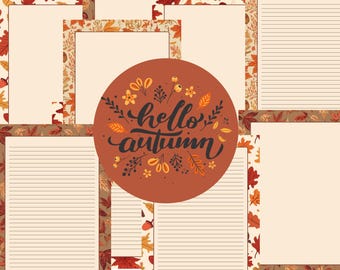 Briefpapier Set mit 4 Herbstmotiven zum digitalen Download