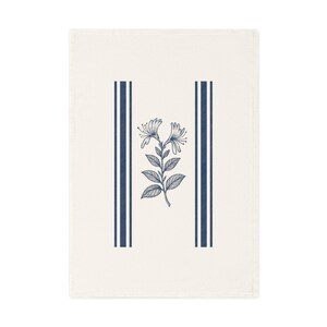 Floral Cotton Tea Towel, Kitchen Décor, Gift for Home, Rustic Design, Eco-Friendly Kitchen Accessory, Housewarming Gift
