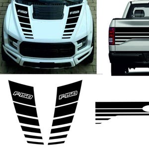 Adesivi per cofano e portellone posteriore, 3 pezzi, per Ford F150 - Adesivi personalizzati in vinile per cofano e portellone posteriore per appassionati di camion, adatti per Ford F150 2016-2019