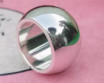 Handmade 925 Sterling Silver Dome Ring | Minimalist Statement Band, Size 14
