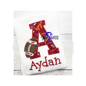 Virginia Tech Football w/ Initial Shirt for Kids | Daddy&#39;s Football Buddy | Kids Football Shirt | Infant Football Fan
