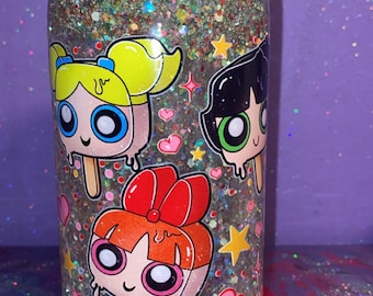 Lieblings-Kriminelle Mädchen Powerpuff Popsicles Schneekugel Becher 16 Unzen Acryl