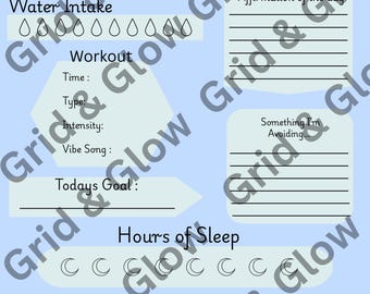 Mental Health Daily Planner | Self-Care Journal | Mood + Sleep Tracker | Printable Wellness Worksheet