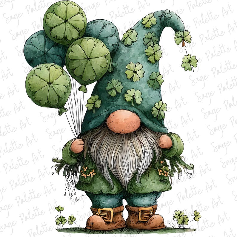 Whimsical St Patricks Day Clipart Bundle – 27 Watercolor Pngs | 300 DPI ...