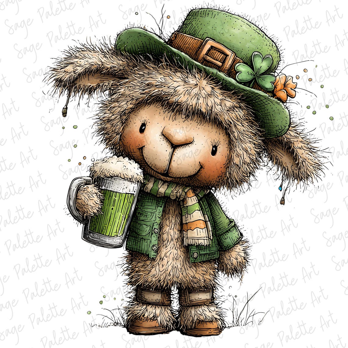 Whimsical St Patricks Day Clipart Bundle – 25 Watercolor Animals PNG ...