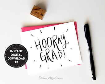 Hooray Grad Card: Funny Graduation Money Holder (Digital Download)