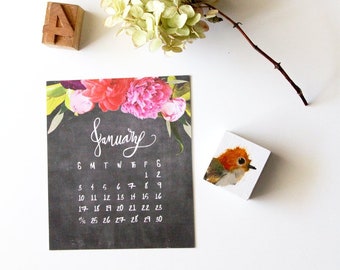 Floral 2026 Desk Calendar with CD Case Stand