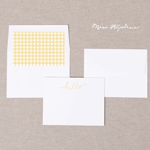 Floral Stationery Set: Hello Notecards with Lined Envelopes - Set of 10