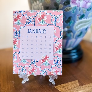 2026 Desktop Calendar with Stand Floral Calendar illustrated calendar, fast shipping