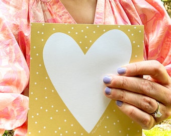 To Do List Notepad | Yellow Heart | Square Notepad | 5.5" x 5.5"