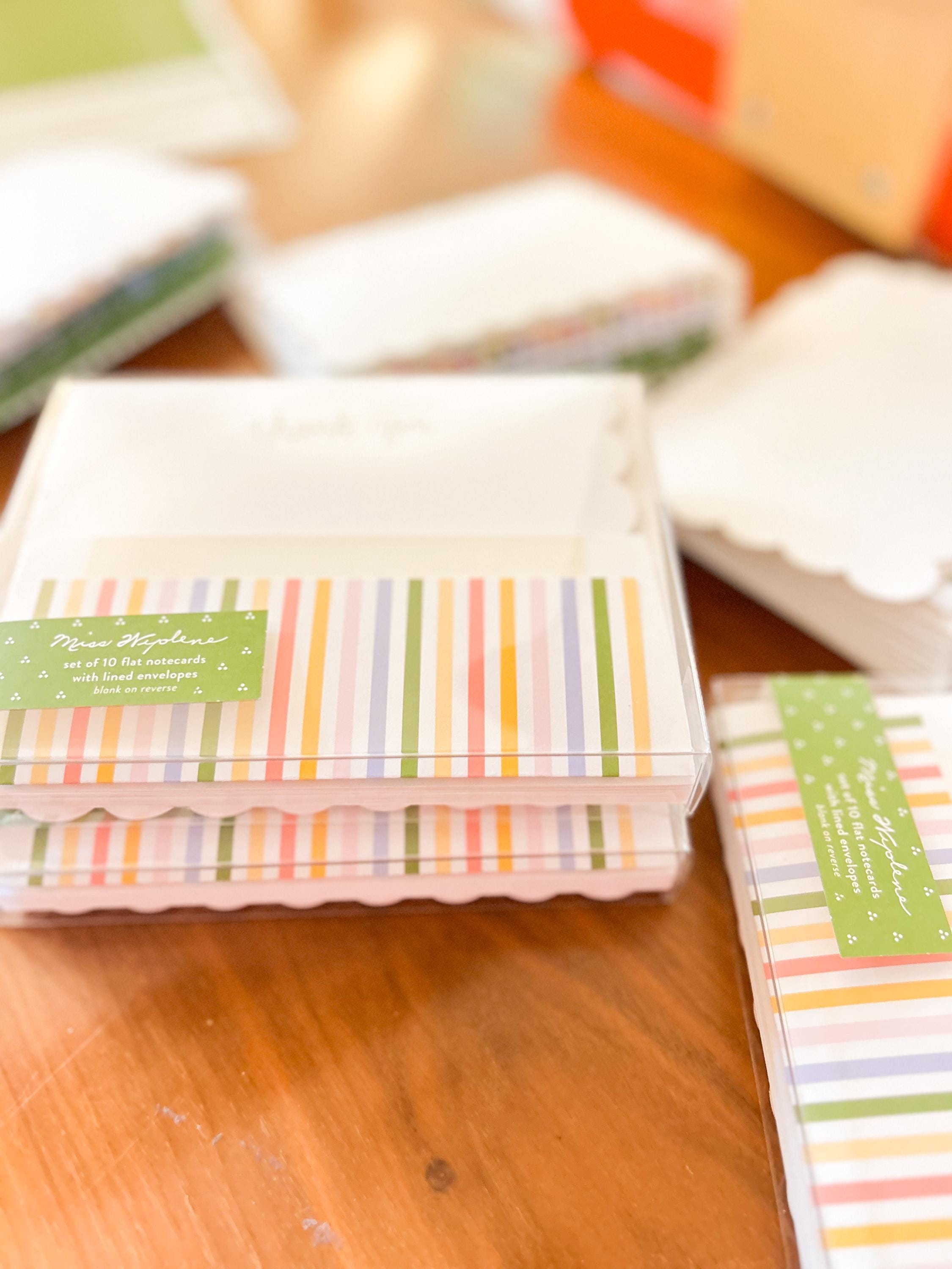 Scalloped Thank You Note Cards: Stationery Set With Lined Envelopes - Etsy