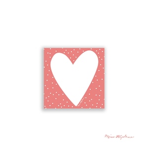Coral Heart Notepad | Square 5.5" x 5.5", 100 Sheets