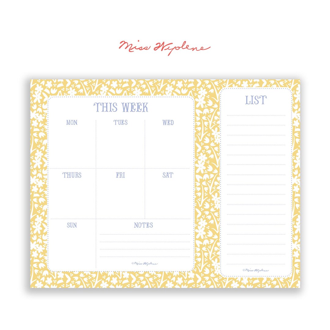 Floral Weekly Meal Planner Notepad: 8.5x11 To-do List - Etsy