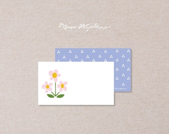 Package Insert Gift Tag Cards | Set of 25 | Periwinkle Daisy Floral