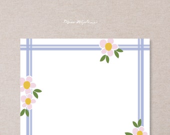 To Do List Notepad | Periwinkle Daisy Design | Square Notepad | 5.5" x 5.5"