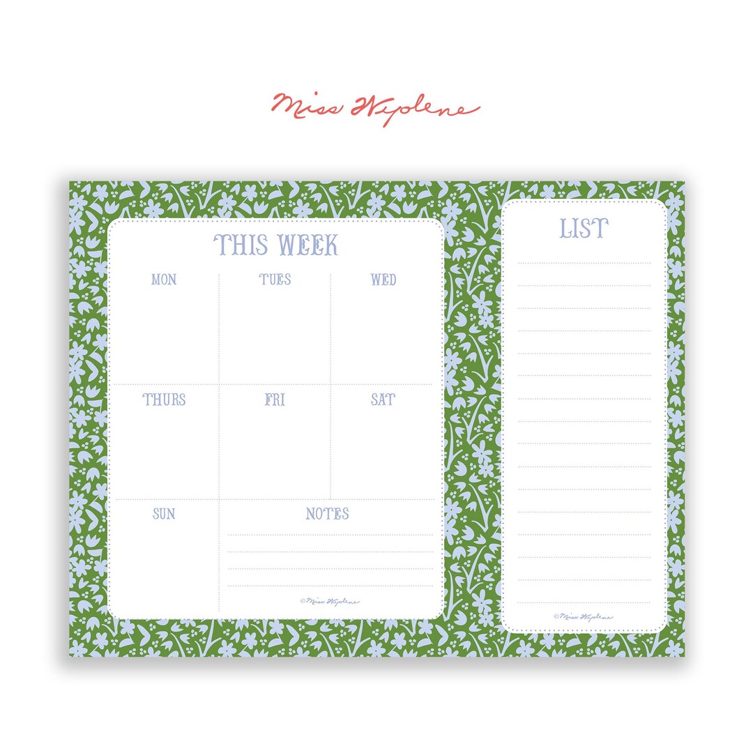 Floral Weekly Planner Notepad: Undated To-do List (8.5x11) - Etsy