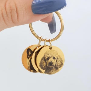 Custom Pet Portrait Keychain – Multiple Charm Engraved Stainless Steel Key Ring – Personalized Gift for Pet Lovers - Custom Christmas Gift