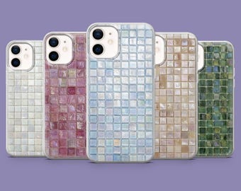 Shiny Phone Case, Glimmer Tiles Cover for iPhone 17, 16, 15, 14, 13, Samsung S25, S24FE, S23, A16, A56, Pixel 10 Pro, 9A