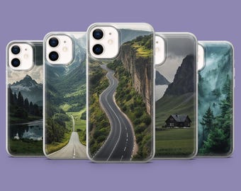 Green Forest Phone Case, Nature Scenery Cover, TPU Gel