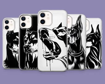 Custodia per telefono con motivo Doberman: design muscoloso di alta qualità, gel TPU resistente agli urti.