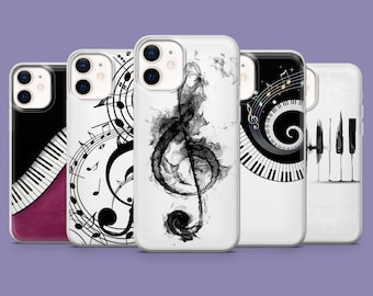 Custodia per telefono con chiave di violino e pianoforte: elegante regalo per gli amanti della musica