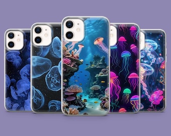 Jellyfish Ocean Medusa Phone Case, Elegant Print, Protective TPU Gel