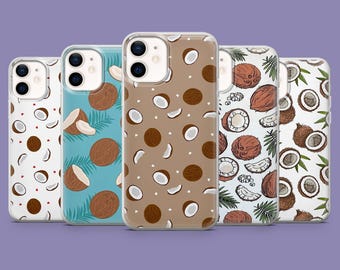 Cover per telefono a forma di cocco, cover con frutta acquatica per iPhone 17, 16 Pro, 15, 14, 13, 12, Samsung S25, S24, S23, S22, A16, A56, Pixel 10, 9