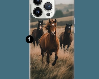 Horse Phone Case, Animal Cover for iPhone 17, 16, 15, 14, 13, Samsung S25, S24FE, S23, A16, A56, Pixel 10 Pro, 9A