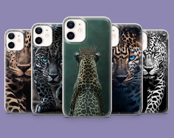 Custodia per telefono con stampa leopardata, cover con animale esotico per iPhone 17, 16, 15, 14, 13, Samsung S25, S24FE, S23, A16, A56, Pixel 10 Pro, 9A