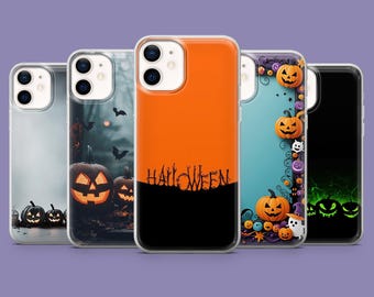Funda para teléfono con temática de Halloween y fantasma espeluznante para iPhone 17, 17 Pro, 16, 15, 14, 13, Samsung S25, S24FE, S23, A16, A56, Pixel 10 Pro, 9A