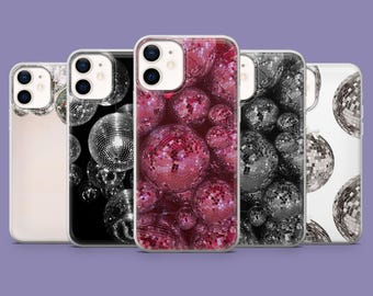 Cover per telefono con stampa effetto palla da discoteca, brillante, compatibile con iPhone 17, 16, 15, 14, 13, Samsung S25, S24FE, S23, A16, A56, Pixel 10 Pro, 9A