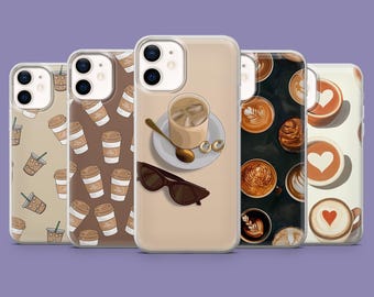 Cover per telefono Cappuccino, cover caffè per iPhone 17, 16, 15, 14, 13, Samsung S25, S24FE, S23, A16, A56, Pixel 10 Pro, 9A