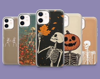Skeleton Phone Case, Autumn Cover for iPhone 17, 16 Pro, 15, 14, 13, 12, Samsung S26, S25, S24, S23, S22, A17, Pixel 10A, 10, 9A