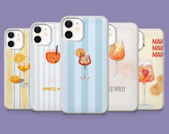 Custodia per telefono Aperol Spritz, cover per bevande per iPhone 17, 16, 15, 14, 13, 12, Samsung S25, S24, S23, S22, A16, A56, Pixel 10, 9