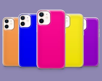Custodia per telefono Neon, cover colorata per iPhone 17, 16, 15, 14, 13, Samsung S25, S24FE, S23, A16, A56, Pixel 10 Pro, 9A