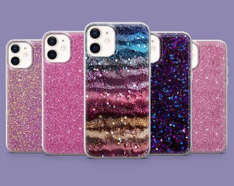 Custodia per telefono glitterata, cover scintillante per iPhone 17, 16 Pro, 15, 14, 13, 12, Samsung S25, S24, S23, S22, A16, A56, Pixel 10, 9