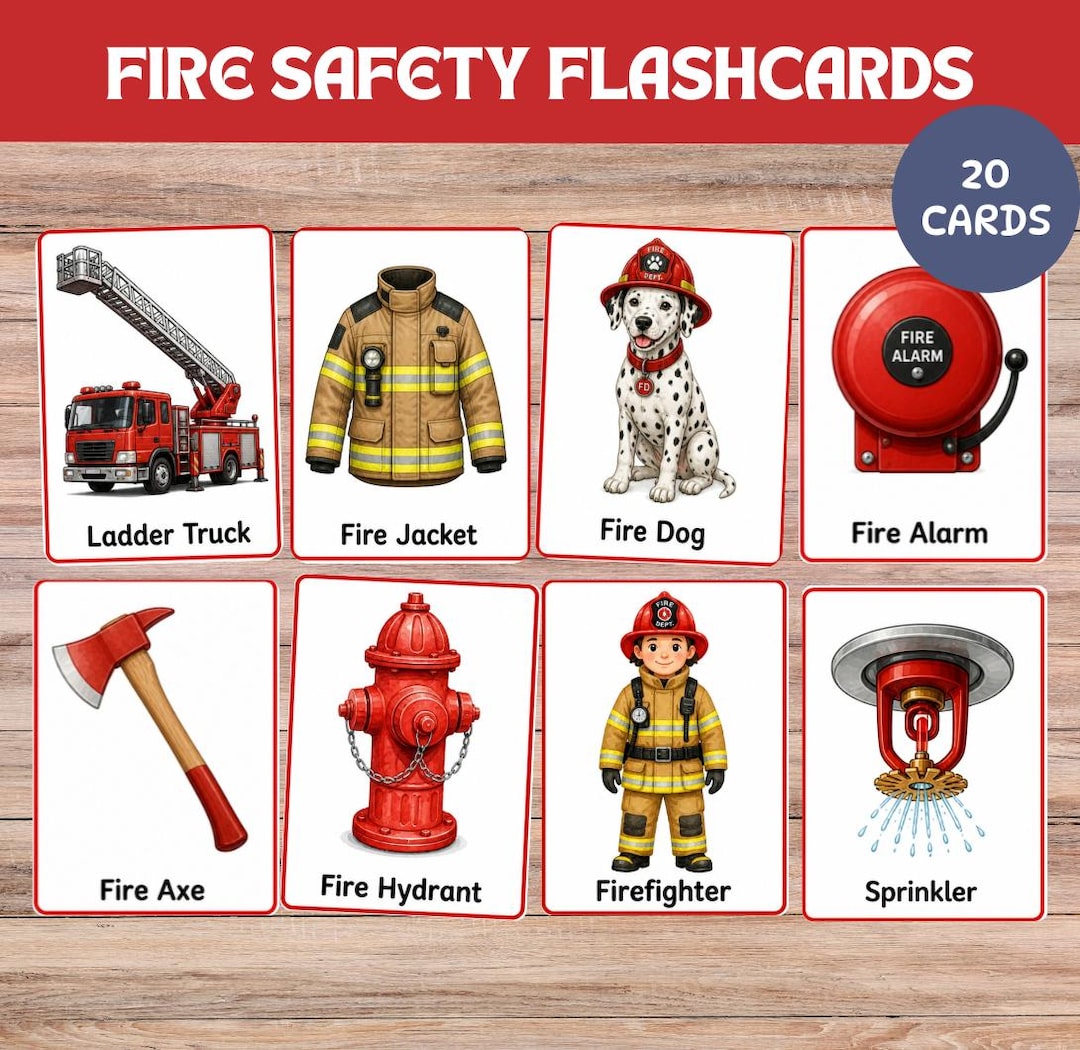 Fire Hydrant Flash Card.pdf Fire Safety Flashcards, Toddler Firefighter Learning Cards, Montessori ...