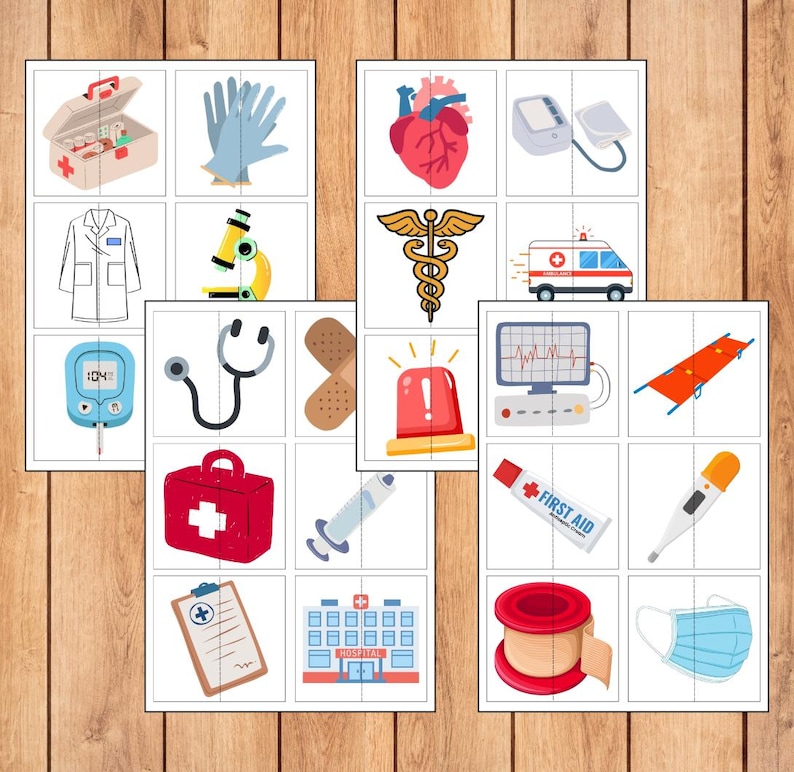 Doctor Matching Game – Medical Learning Printable for Kids Downloadable ...