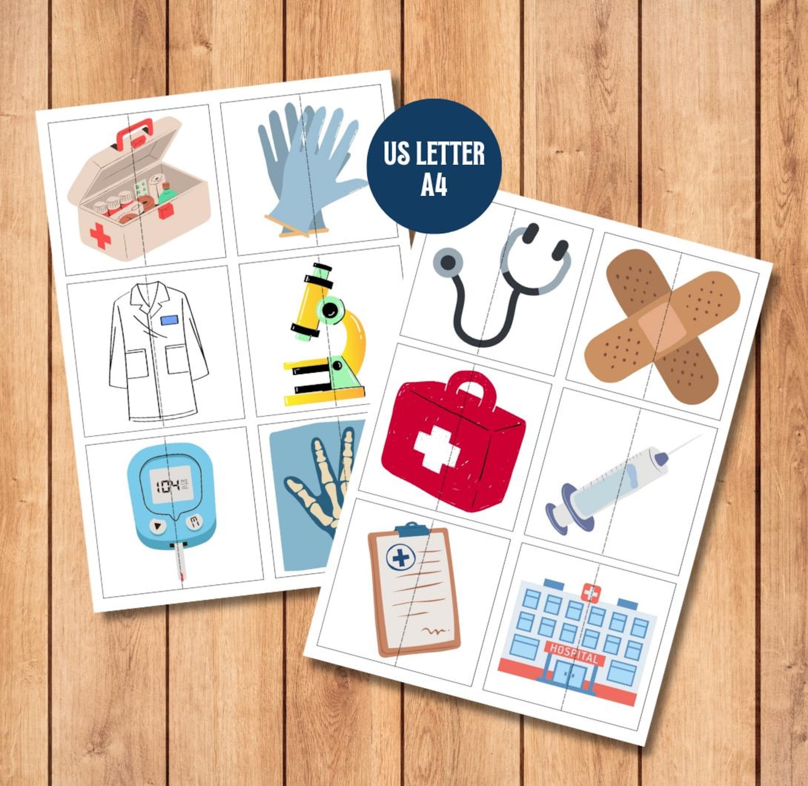 Doctor Matching Game – Medical Learning Printable for Kids Downloadable ...