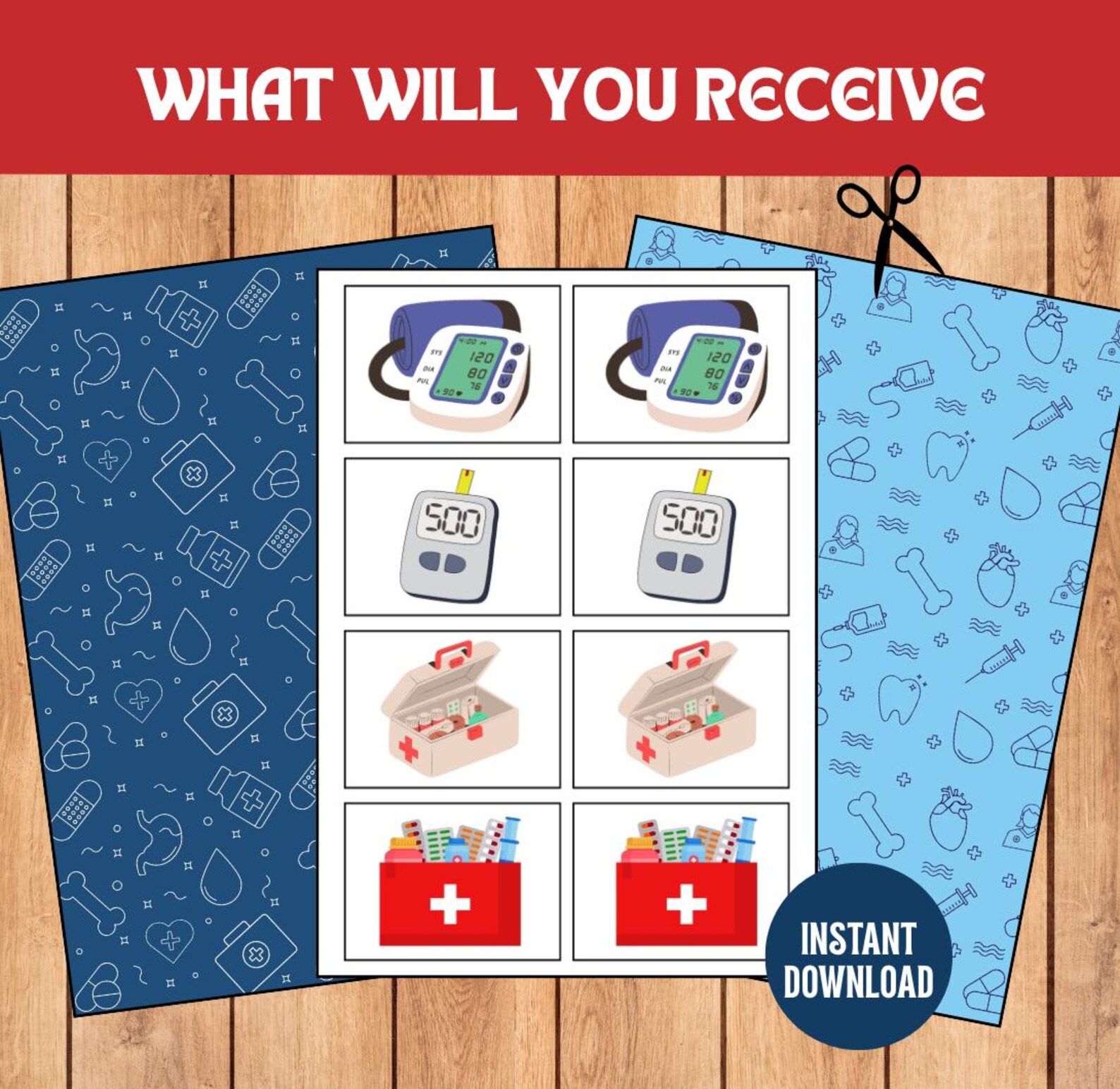 Doctor Memory Matching Game, Montessori Learning (PDF & JPG A4 Size) - Etsy