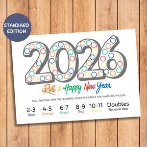 New year printable games, new year family games, New year party games, montessori material